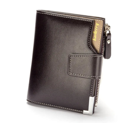 Multifunctional Men's Short Wallet with Zippered Coin Pocket on the Side, Trendy Men's Accessory, Business Casual Men's Wallet, Simple and Stylish Gift for Men