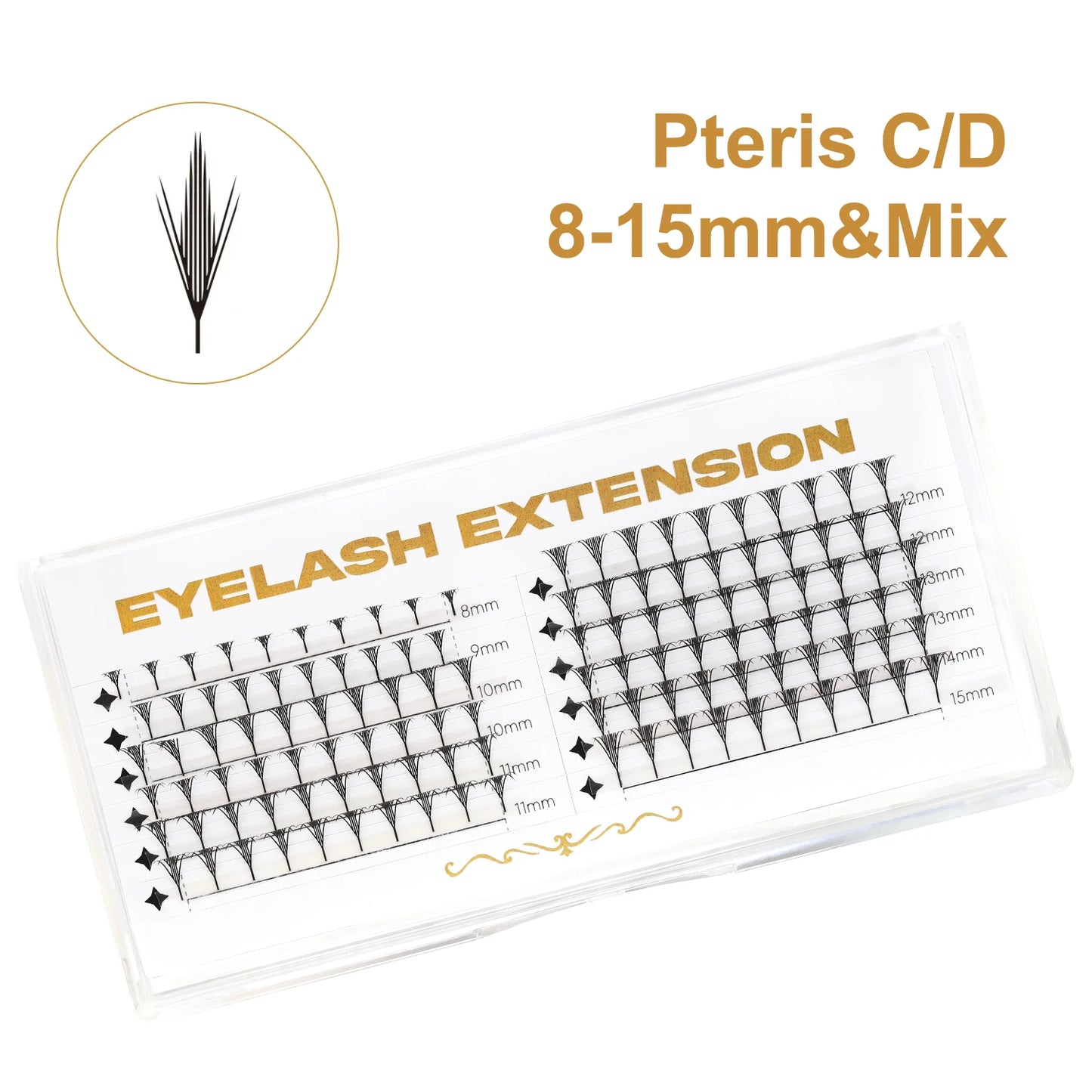 AGUUD Shiny Tinsel Manga Comic Spire Lash Glitter Color Anime Eyelash Extension Feather Shape Premade Fans Party Makeup Lashes
