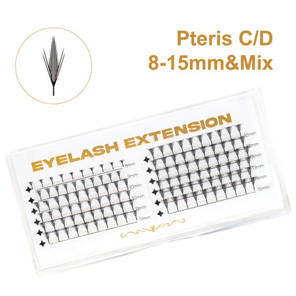 AGUUD Shiny Tinsel Manga Comic Spire Lash Glitter Color Anime Eyelash Extension Feather Shape Premade Fans Party Makeup Lashes
