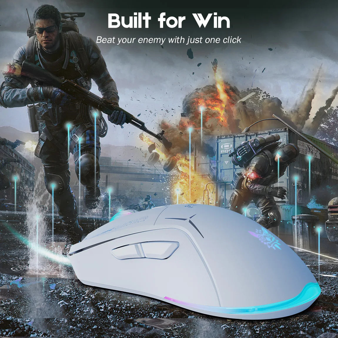 Onikuma Cw917 4800Dpi Wireless Gaming Mouse Game USB Gaming Mouse Led Color Breathing Light Design