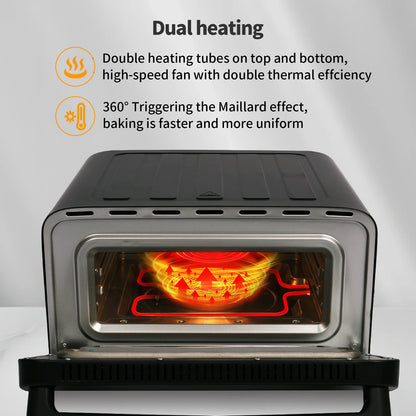 12-Inch Electric Pizza Oven - Touch Control, Up to 430°C, Includes Pizza Stone & Peel, Ready in 2.5 Minutes After Preheating