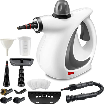 1050W Handheld Steam Cleaner High Temperature Pressurized with 9Pc Accessory Kitchen Range Hood Disinfection & Cleaning Steamer