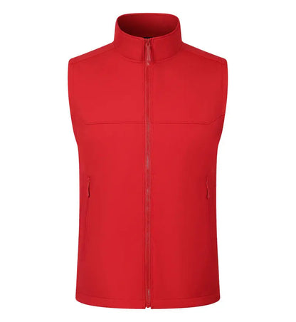 Custom Logo Standing Collar Vest Warm Full Zip Up Sleeveless Jackets Lightweight Outdoor Hiking Vest Man’s Volunteer Waistcoat