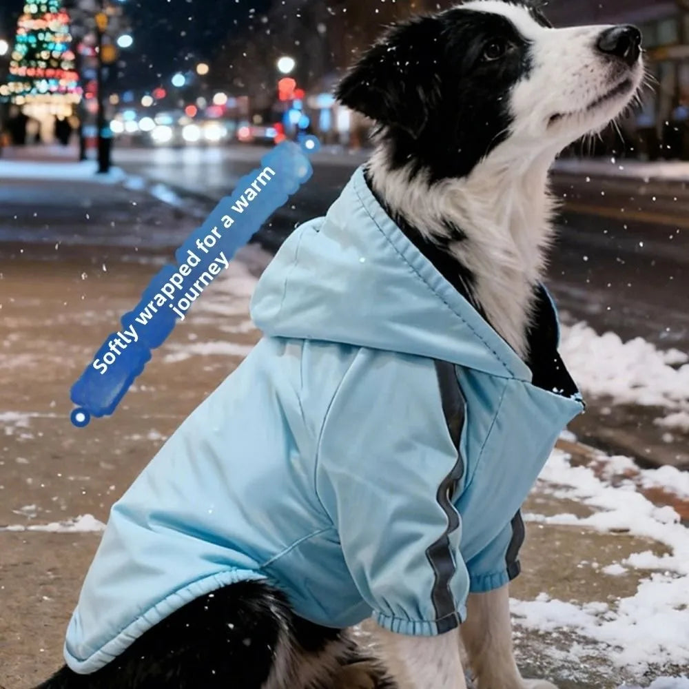 Pet Costume Windproof Fleece Dog Clothes Warm Waterproof Dog Hooded Coat Comfortable Thicken Pet Sweatshirt Outdoor