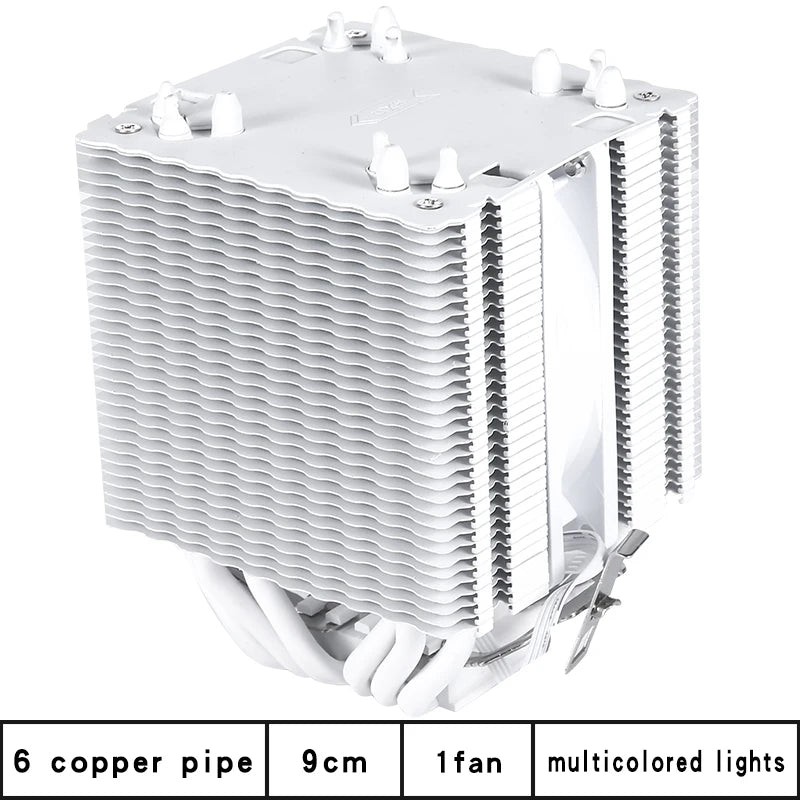 6 Copper Pipe Double Tower ARGB Cpu radiator Cooler 90MM 4Pin Fan 1200 1150 1155 1366 1700 AM3 AM4 X99 2011 PC Heat Sink 2011-V3