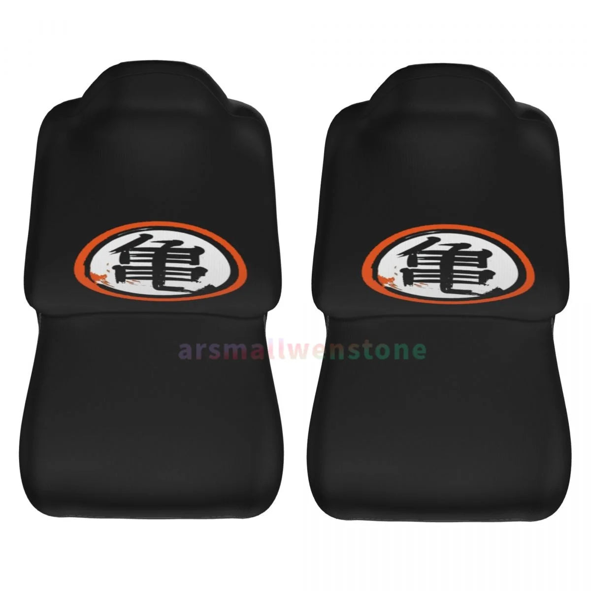 DBZ Kanji Car Seat Cover 2PCS Front Car Seat Cover Seat Anti Fouling Protective Cover Cute Car Accessories