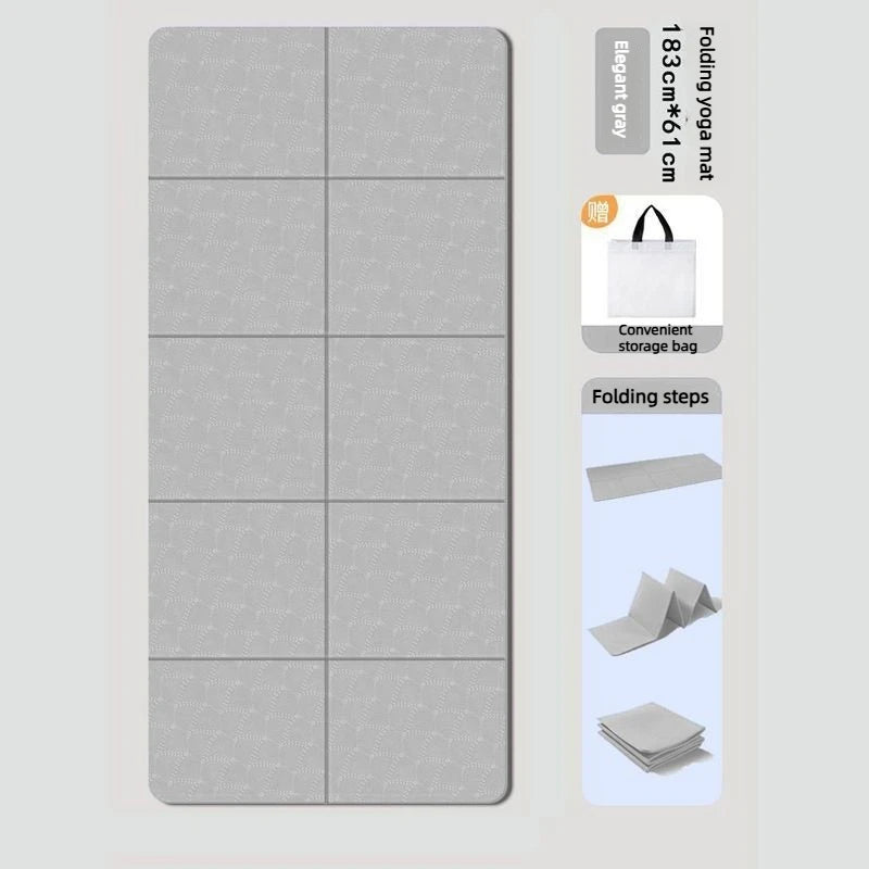 Eco-Friendly TPE Foldable Yoga Mat Double-Sided Non-Slip Travel Fitness Exercise Mat for Pilates and Floor Workouts