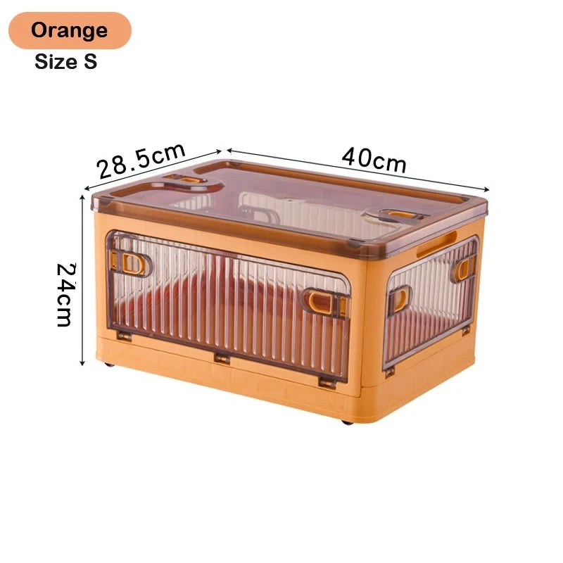 Foldable Storage Box Closet Organizer with Wheels Outdoor Stackable Sundries Organizer Clothes Quilts Toys Books Storage Box