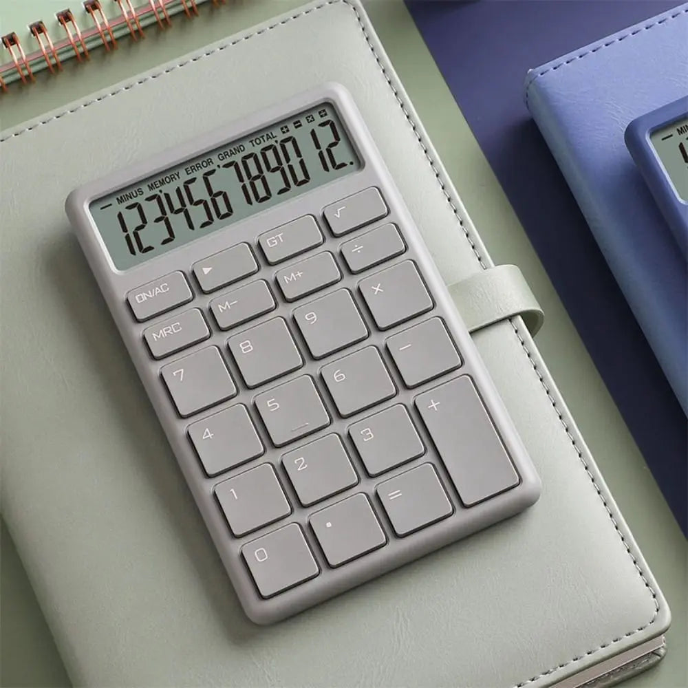 Student Calculator Simple Design 12 Digits Basic Calculator High Sensitivity Button Portable Calculator Student Stationery