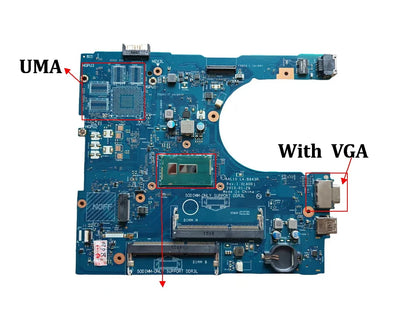 AAL10 LA-B843P For Dell inspiron 14 5458 15 5558 17 5758 Laptop Motherboard With i3 i5 i7 CPU UMA  920M GPU DDR3L TESTED GOOD