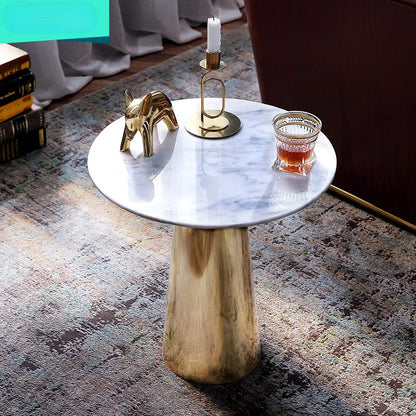 Luxury modern circular white and gold coffee table