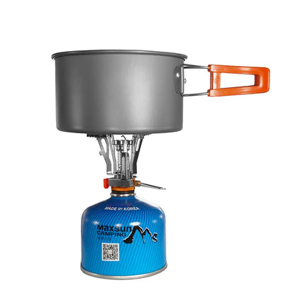9.5×8cm Portable Stove Foldable Ultra Lightweight Aluminum Alloy Piezo Lgnition Windproof Stable Base Outdoor Camping Equipment