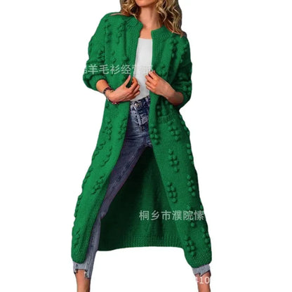 Sweater Woman Spring Autumn 2025 Solid Color Long Knitting Cardigan Sweater Coats Women Clothing Casual Tops Fashion Sweaters