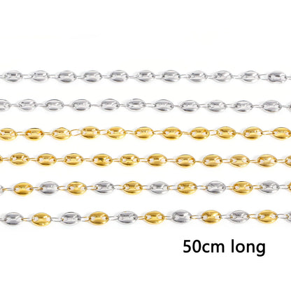 304 Stainless Steel Religious Pig Nose Chain Prayer Beads Rosary Necklace Cross Virgin Mary For Men Women 50cm(19 5/8") long