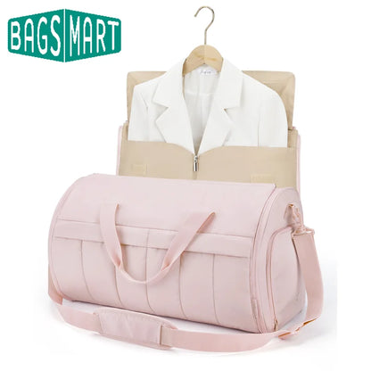 BAGSMART Travel Duffel Bag 2 in 1 Garment Bags for Hanging Clothes Women Men Convertible Suit Luggage Storage Carry on Organize