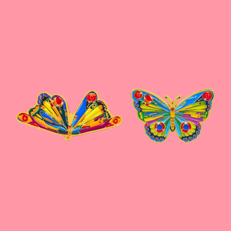 Colorful Caterpillar Butterfly Enamel Pins Animals Brooch Lapel Pin Badge on Backpack Clothing Accessories Fashion Jewelry Gifts