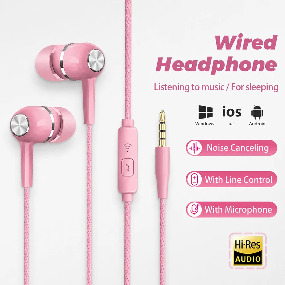 Noise Reduction Earphone Design Running Fitness Earphone Fit Sport Earbuds Headphones For Smartphone PC Laptop Compact Design