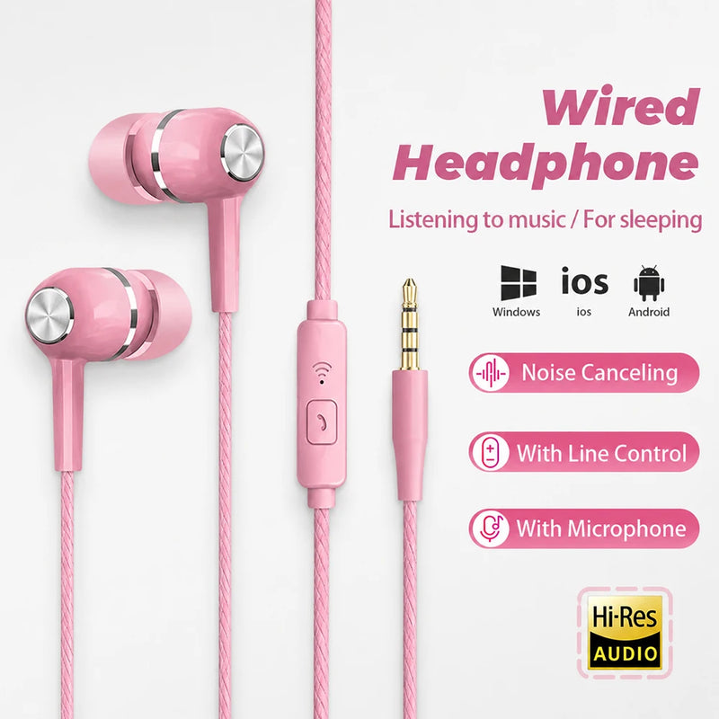 Noise Reduction Earphone Design Running Fitness Earphone Fit Sport Earbuds Headphones For Smartphone PC Laptop Compact Design