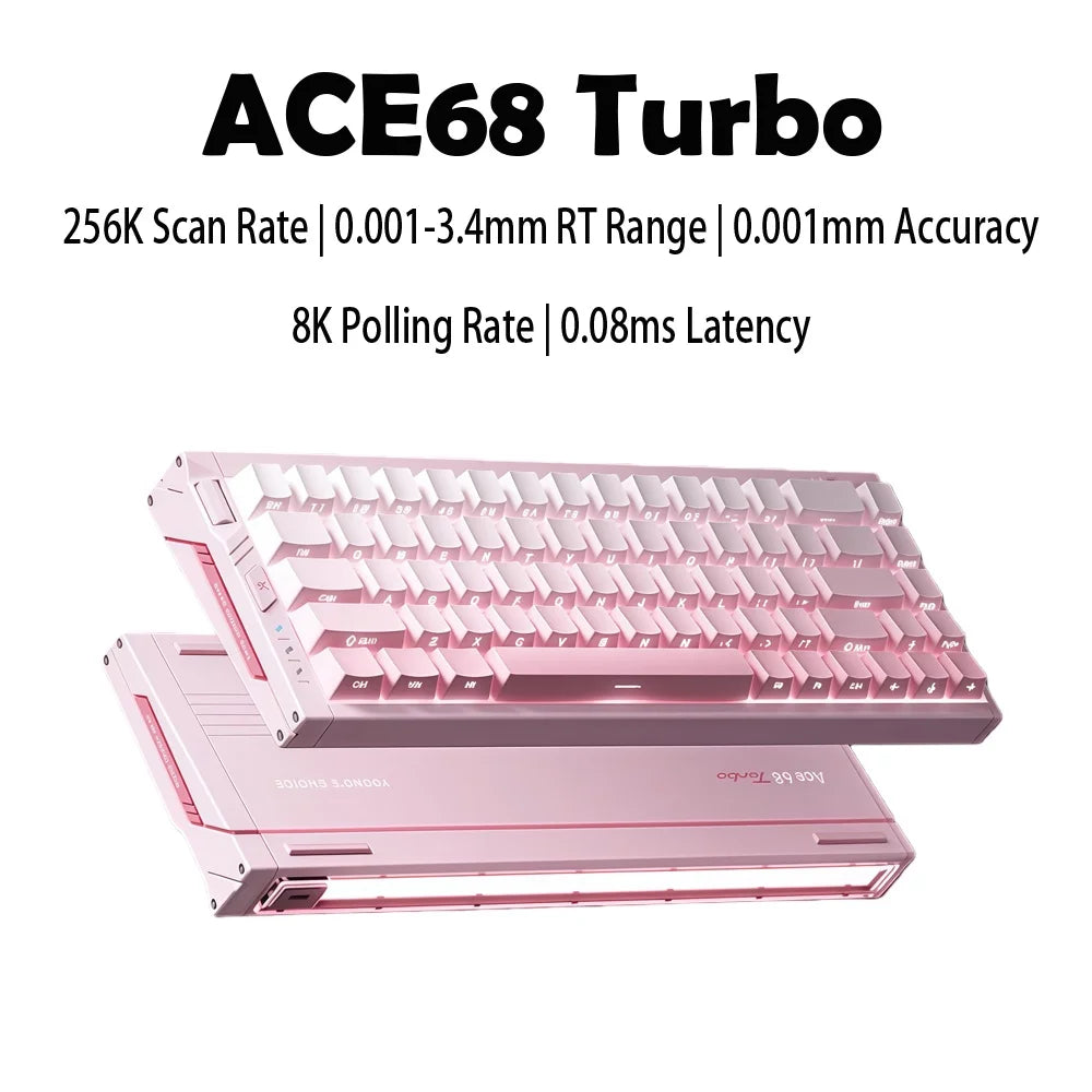 MCHOSE Ace68 Turbo Magnetic Switch Keyboard 16k Aluminium Alloy 0.001mm E-Sports Keyboard Ergonomics Low Delay Gamer Keyboards