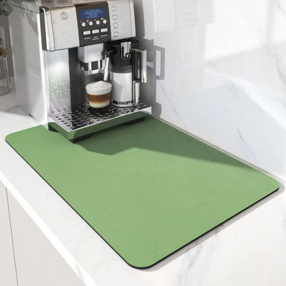 Coffee Machine Mat Rubber Backing Water-Absorbent Dish Drying Pad Kitchen Worktop Drainage Mat Home Decor