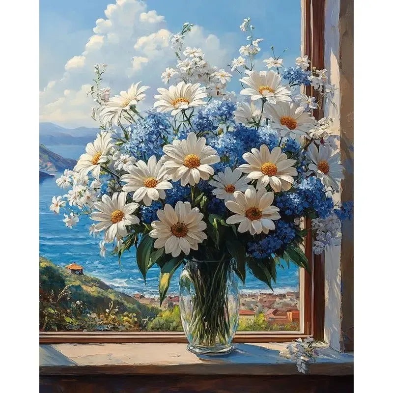 Diy Paint By Number Kits Adults Oil Painting Package Drawing By Numbers Home Wall Decor Flower Canvas Picture