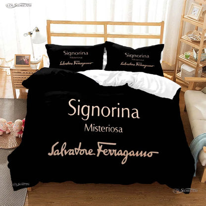 Fshion Luxury Brand Casal All Season Duvet Cover Comforter Bedding Set Soft Quilt Cover and Pillowcases Single/Double/Queen/King