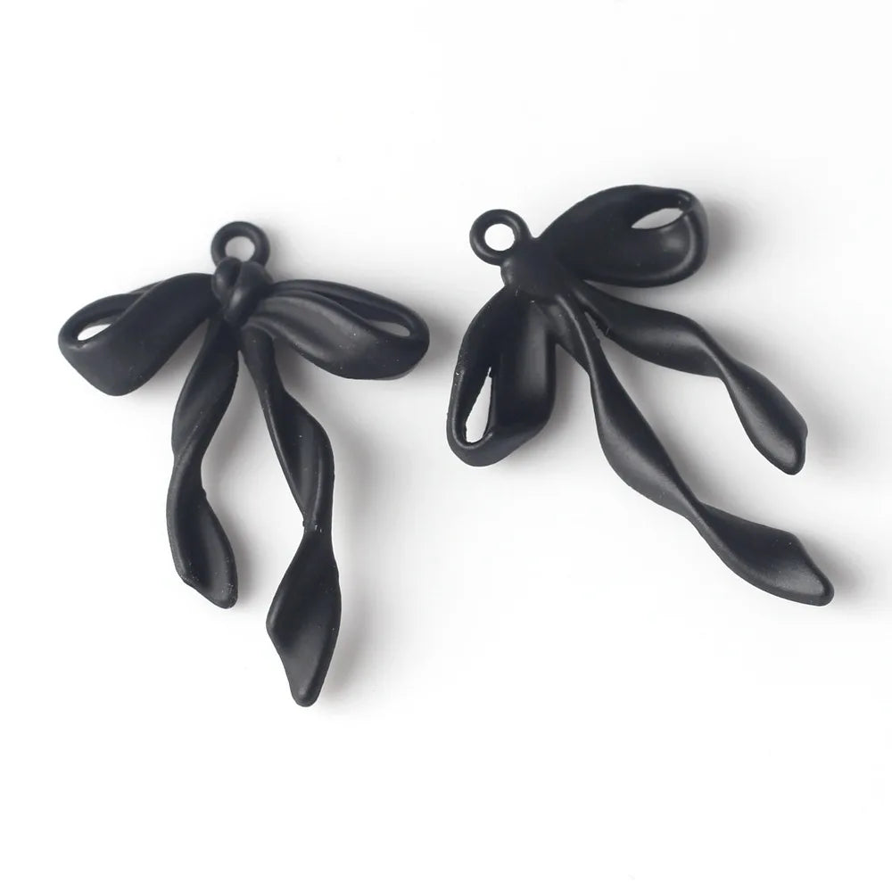 10pcs/lot 16*17MM Zinc Alloy Spray Painted Ribbon Bow Pendant Charms for Necklace Bracelet Jewelry Diy Accessories