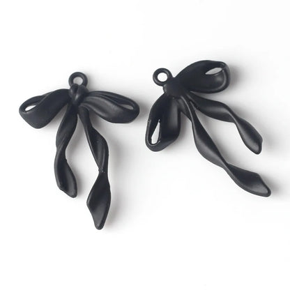 10pcs/lot 16*17MM Zinc Alloy Spray Painted Ribbon Bow Pendant Charms for Necklace Bracelet Jewelry Diy Accessories