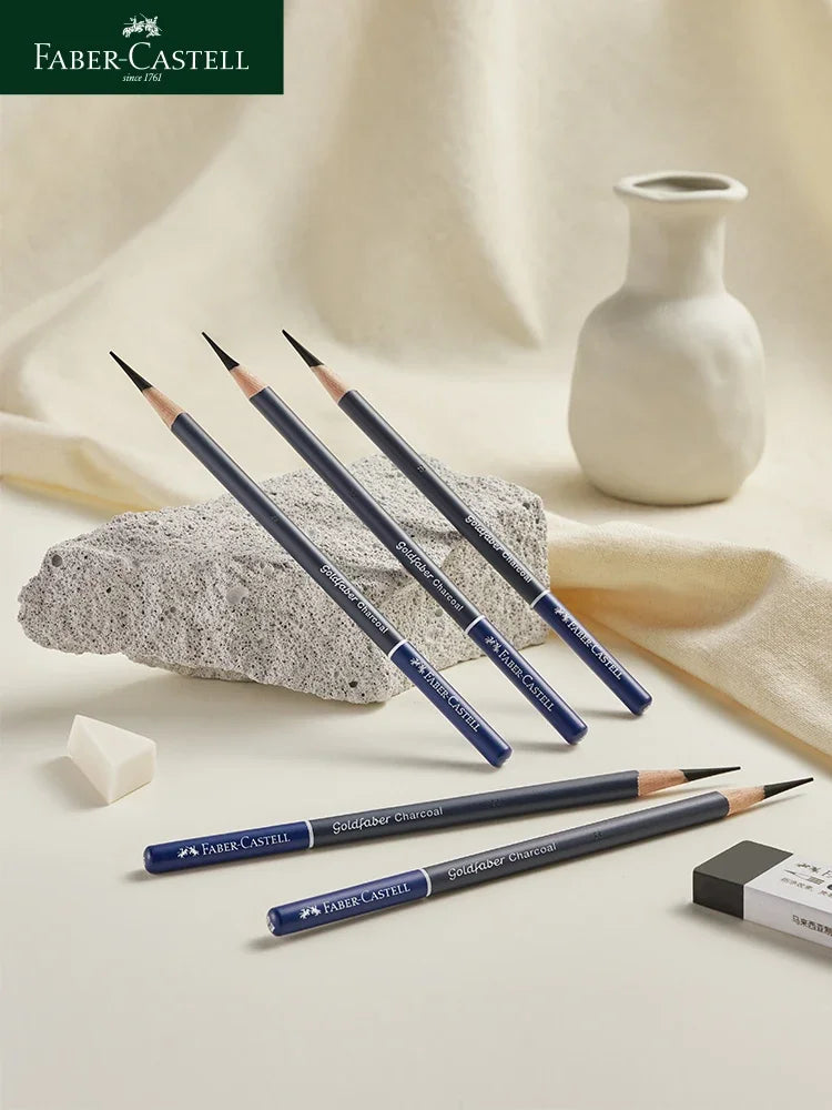 5 / 6 PCS Faber Castell Goldfaber Charcoal Graphite Sketch Set EX-Soft Medium Hard soft Pencils Drawing Sketching Shading Artist