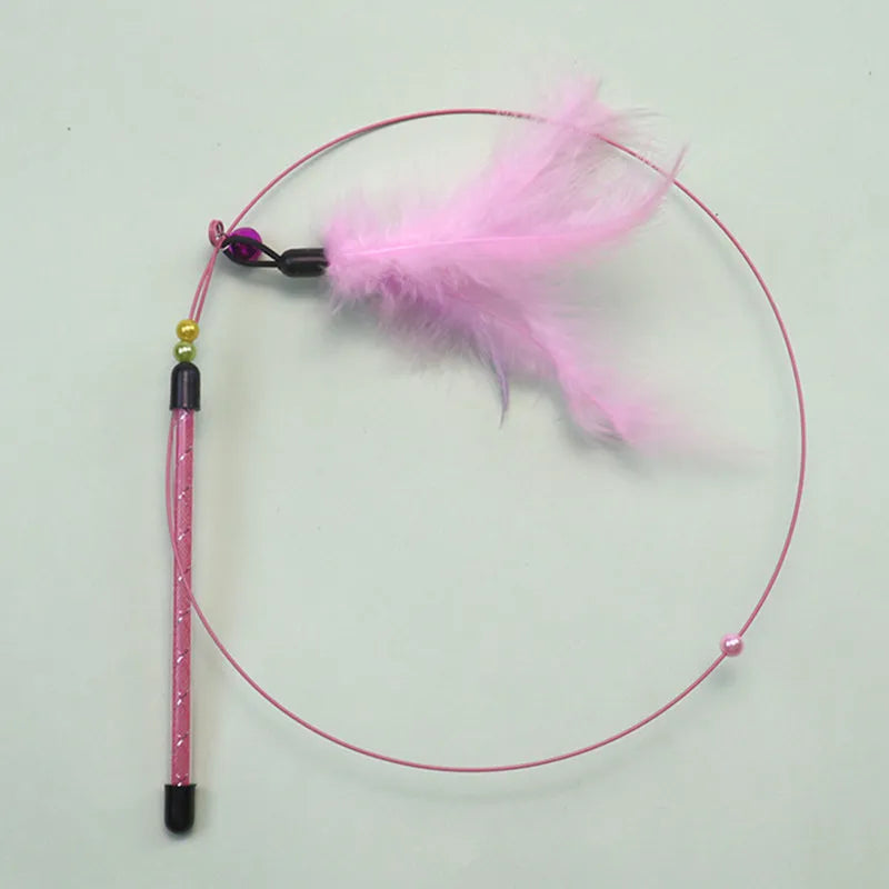 Cat Toy Cat Toys Interactive with Sucker Feather Toys for Cats Tease Sucker Stainless Steel Wire Cats Toy with Bell Pet Products