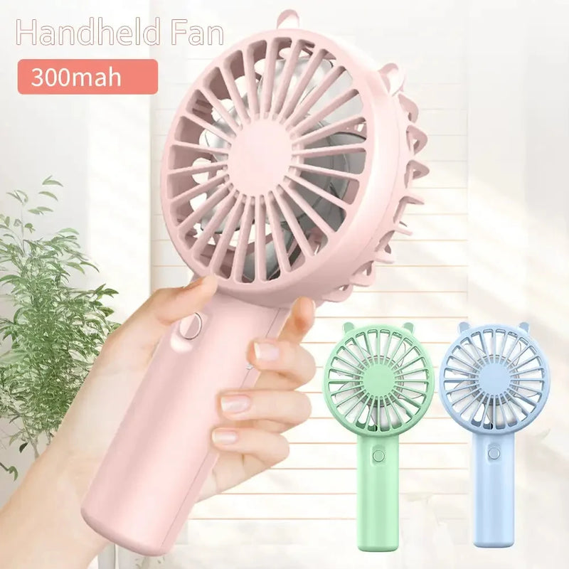 Portable Handheld Fan Mini USB Rechargeable Fan Cute Desktop Cooling Small Silent Fan Adult Children Outdoor Dormitory Travel
