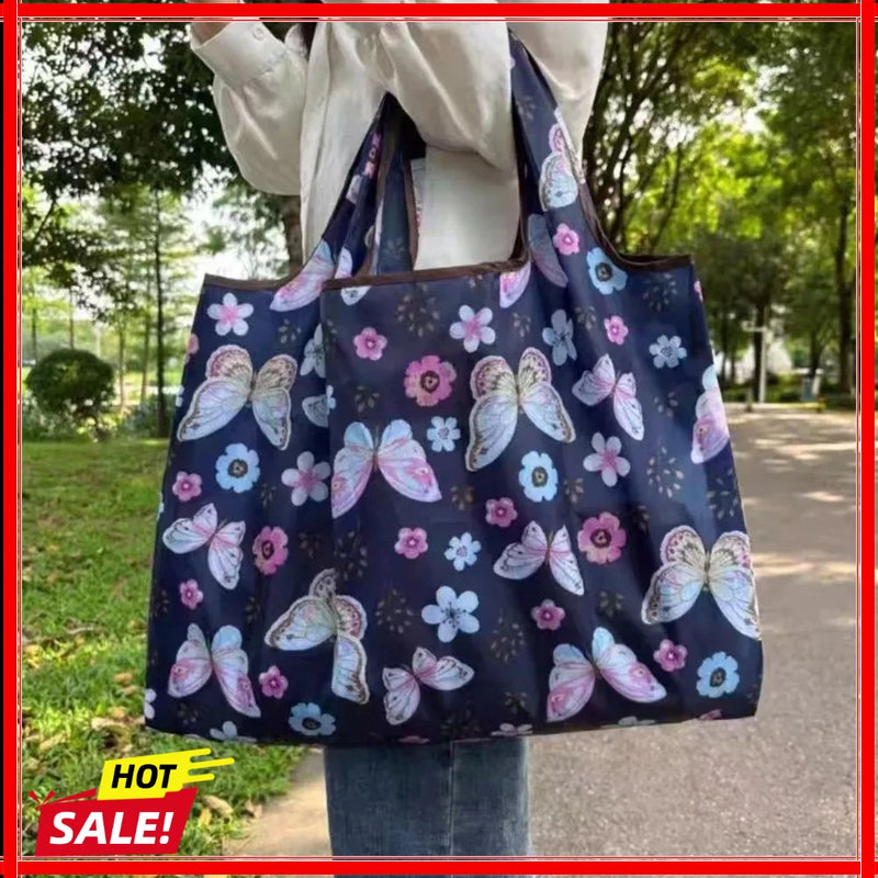 Shopping Bags Fashion Portable Various Prints and Large Capacity Convenient Nylon Easy to Fold Package Travel Essential