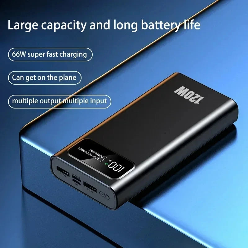 Lenovo 120W Fast Charging Power Bank 200000mAh Super Large Capacity Outdoor Powerbank With LED Digital Display For Mutly Device