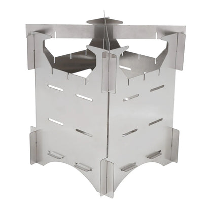 Outdoor Wood Burning Stove Stainless Steel Folding Mini Portable Cooker for Outdoor Camping Travel Hiking Picnic