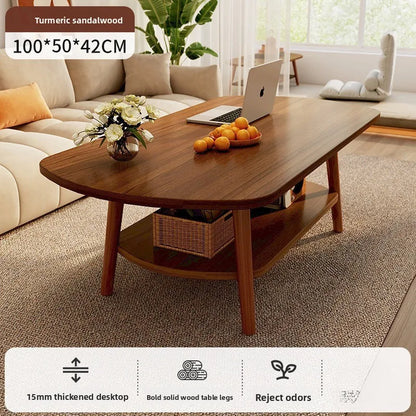 Coffee table living room small apartment multi-functional small tea table Nordic simple homestay double-layer small table