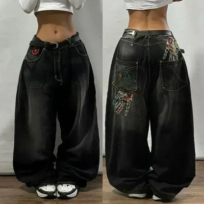 American Fashion Trend Joker Best Sell Special Spot Jeans Women Street Y2K New Punk Oversized Wide-leg Pants Unisex Casual Jeans