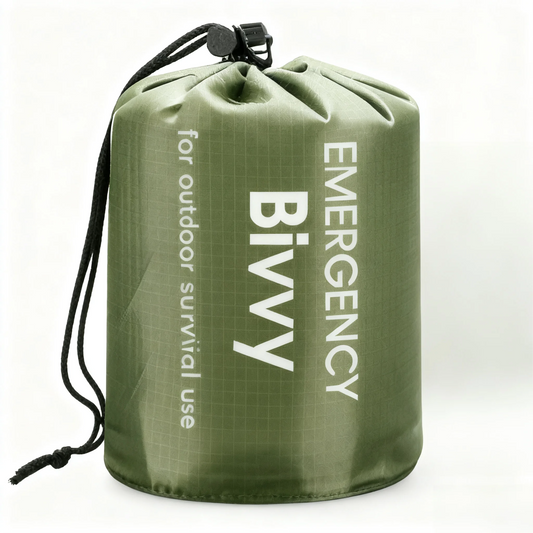 Multi-pack emergency sleeping bags, green, drawstring bag,suitable for outdoor camping, emergency use, and outdoor activities