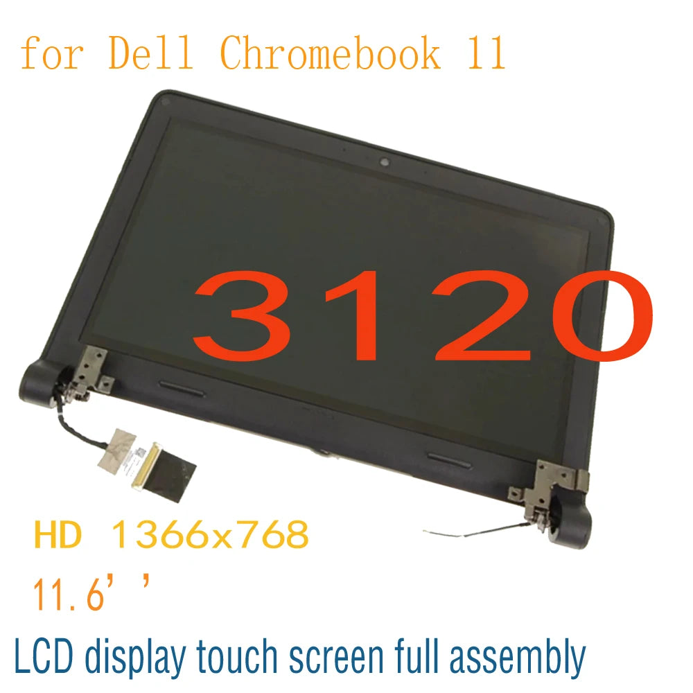 Test Well 11.6 inch HD 1366x768 LCD Replacement for Dell Chromebook 11 3120 LCD Display Touch Screen Full Assembly Upper Part
