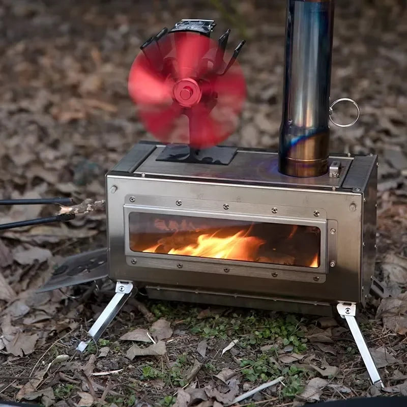Portable Wood Stove 304 Stainless Steel Camping Tent Stove Outdoor Wood Burning Heater for Hunting Hiking Backpacking