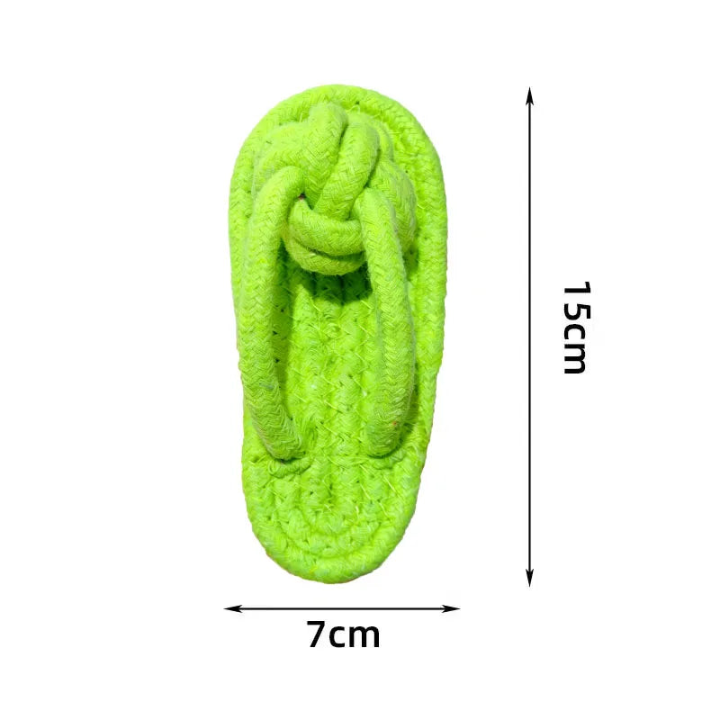 Funny Pet Dog Toys Slippers Cotton Rope Shoes Interactive Chewing Puppy Dog Teeth Cleaning Outdoor Training Cat Relieve Anxiety
