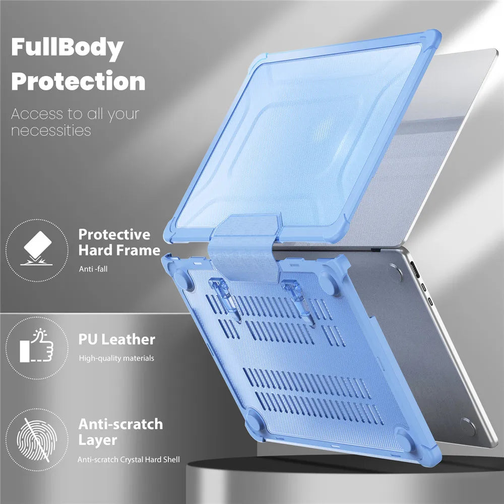 For Macbook Air 15 A3241 M4 2025 Protective Stand Cover Case Compatible with M2 M3 Model A3114 Shell for Air/Ppro 13.6 14 16.2
