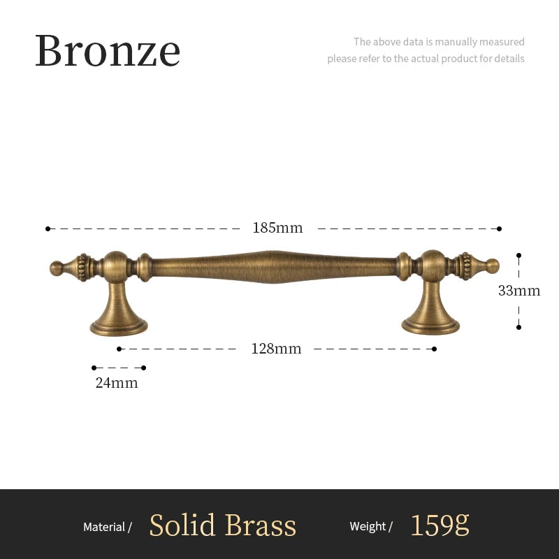Santaya Bronze Solid Antique Brass Cabinet Handles Wardrobe Pull Cupboard Door Knob Kitchen Cabinet Handles Bronze Pulls