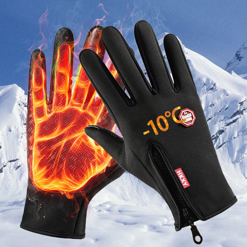 Winterhandschuhe für Damen und Herren mit Touchscreen-Funktion, warm, für Outdoor-Aktivitäten wie Radfahren, Autofahren und Motorradfahren, winddicht und rutschfest.