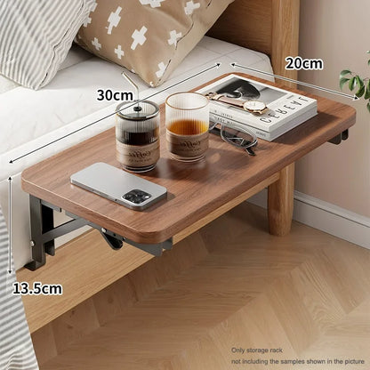 New Foldable Collapsible Organizer Attachable Bedside Shelf Table Under Bed Mat Dorm Bunk Bed Storage for College Space Save