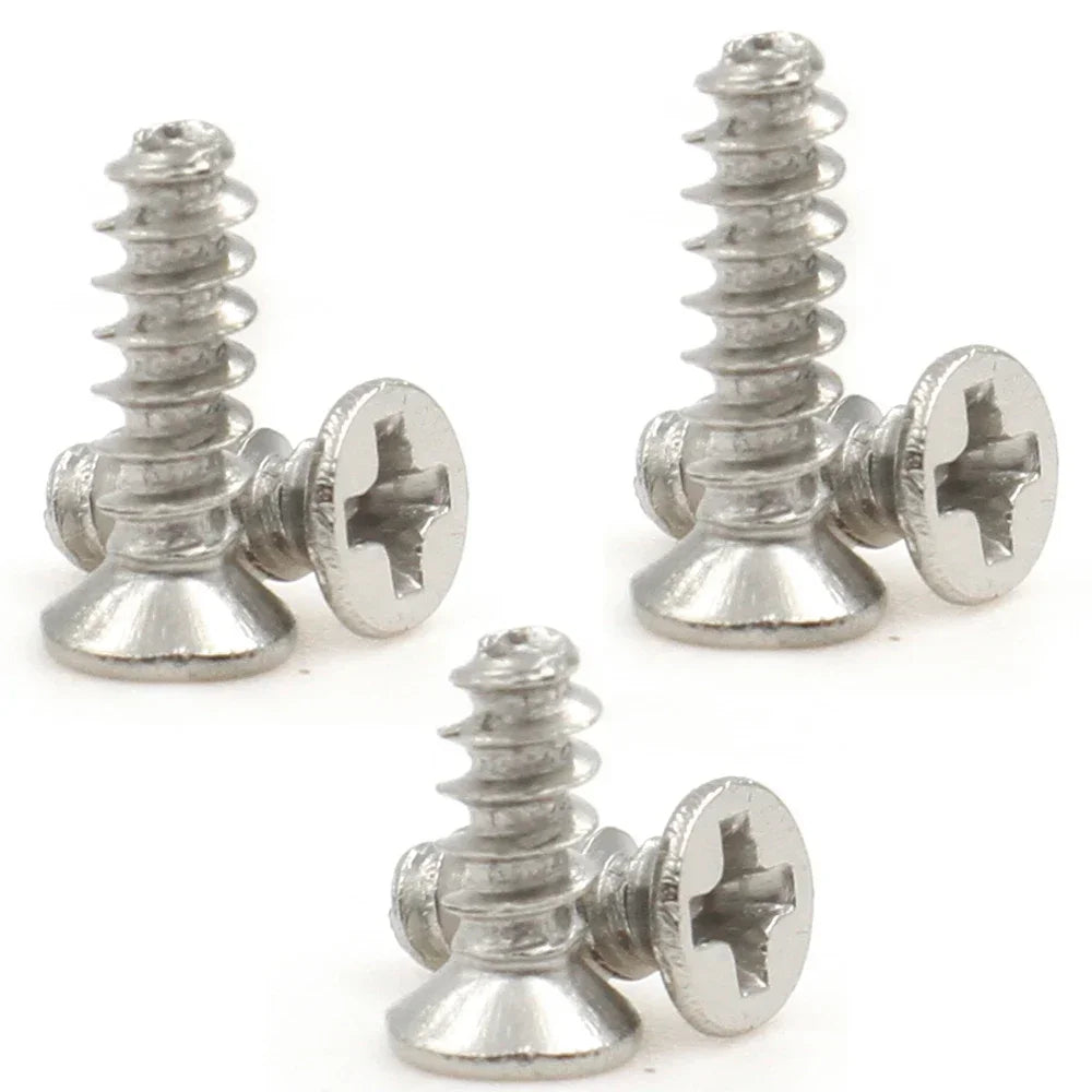 100pcs M1 M2 M2.6 M3 M4 M5 Nickel Plated Grade4.8 Carbon Steel Phillips Cross Recessed Countersunk Flat Head Self-tapping Screws