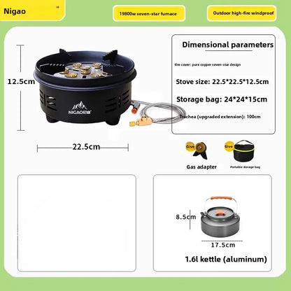 Seven Star Outdoor High Mountain Portable Gas Stove Split Type Camping Cooking Burner QBA