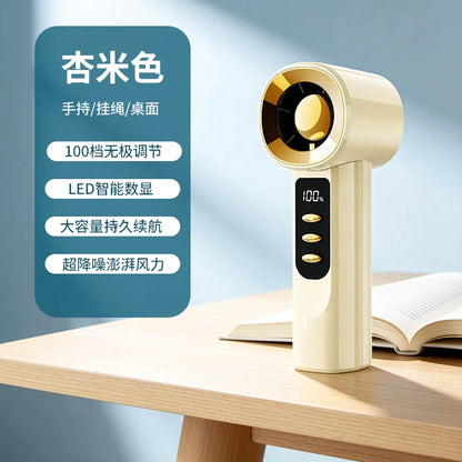 Portable Mini Handheld Fan With 100 Levels,  High-Speed Drive, Turbo Cooling,Outdoor Handheld Fan With LED Display Screen 12m/s