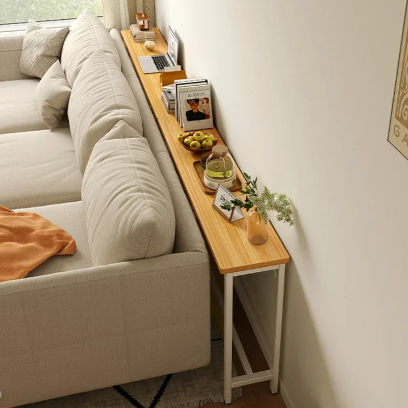 Multi-functional Living Room Long Partition Rack Bed Tail Storage Table Rear Sofa Gap Narrow Side Table Space-Saving Furniture