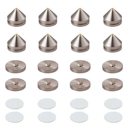Pailvens loudspeaker Spikes 8 Series Set loudspeaker Alu Alloy Feet Subwoofer Feet 16x Adhesive Pads Speaker Stand