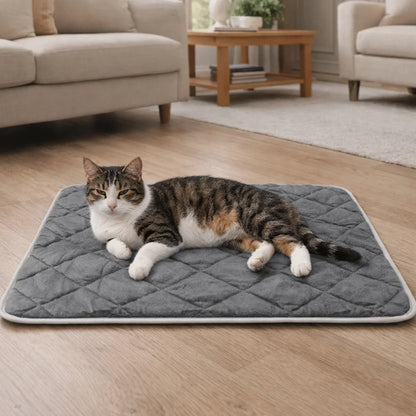 Pet Bed Mat Anti-Slip Self-Heating Dog Pad Thermal Folding Pet Sleeping Blankets Cozy Soft Dog Crate Pad for Cats and Dogs